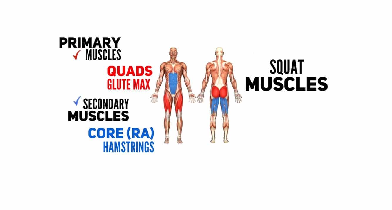 squat, back squat, front squat, workout, exercise, muscles, anatomy